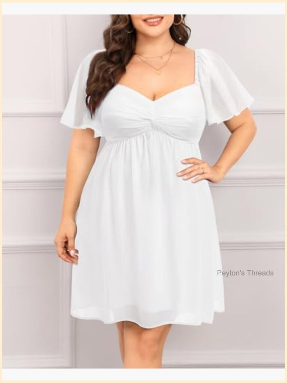 Plus Size Graduation Chiffon A-Line Short Dress Sweetheart Neckline Ruffle - Picture 3 of 7